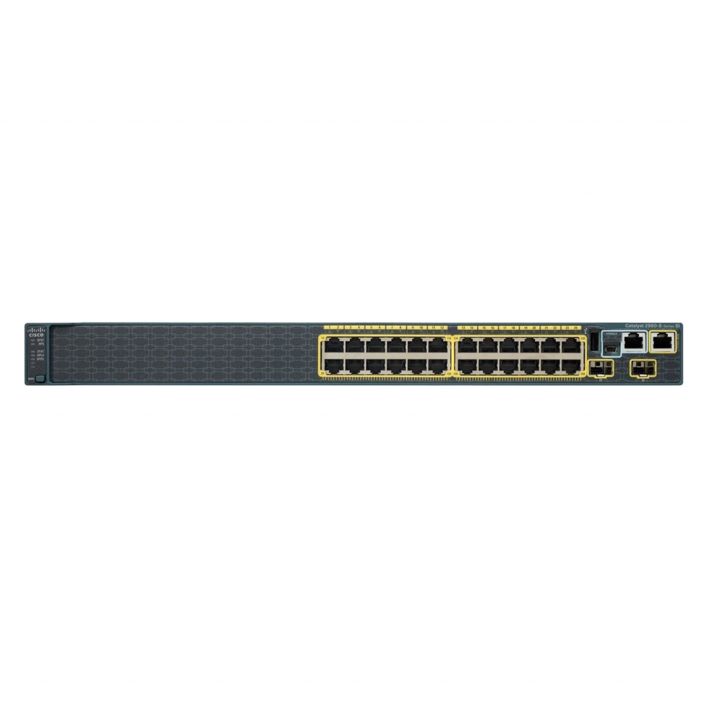 سوئیچ شبکه 24 پورت + 2 پورت SFP+ سیسکو مدل WS-C2960S-24TD-L